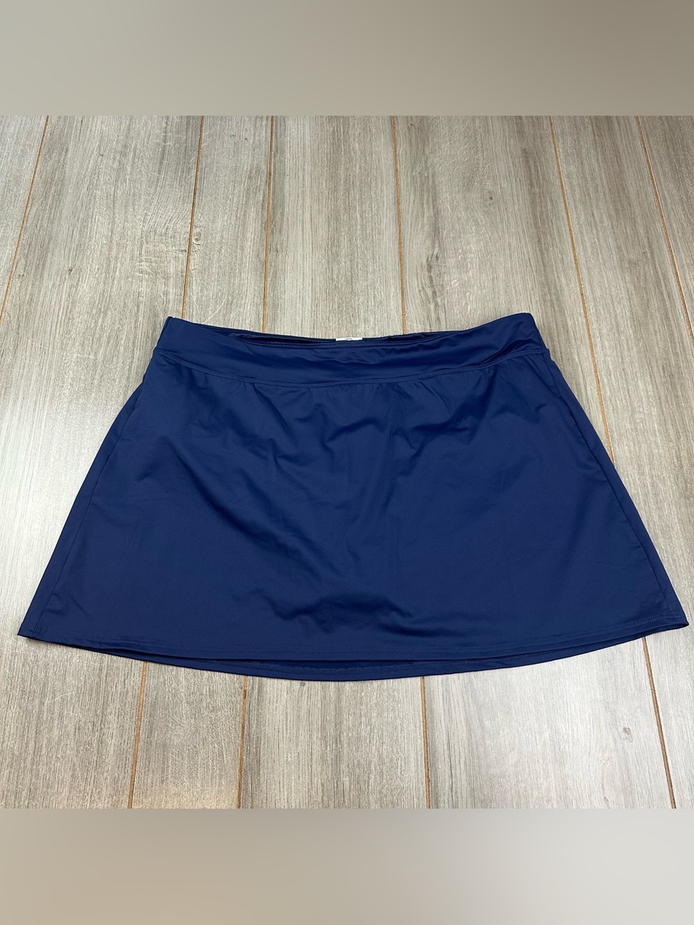 Lands End Tummy Control Swim Skirt Womens 16 Modest Navy Blue